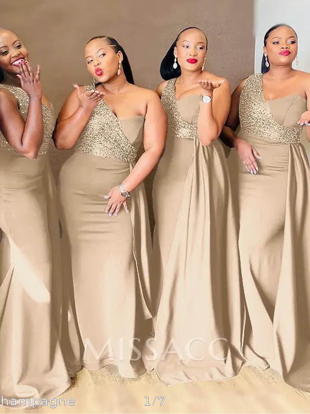 MISSACC Bridesmaid Dress Wedding Dress Formal Gown Champagne